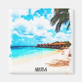 Minimal Aruba Karibik Urlaub Magnet (Vorne)