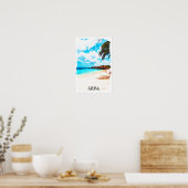 Minimal Aruba Karibik Urlaub Poster (Küche)