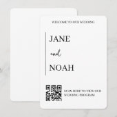 Minimal ästhetische Hochzeiten mit QR-Code Einladung (Vorne/Hinten)
