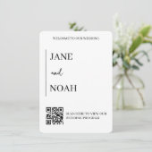 Minimal ästhetische Hochzeiten mit QR-Code Einladung (Stehend Vorderseite)
