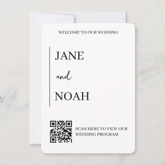 Minimal ästhetische Hochzeiten mit QR-Code Einladung (Vorderseite)