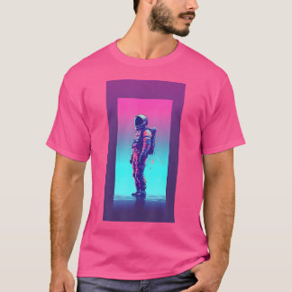 Minimal Astronaut Vintag Art Space Man Ästhetik T-Shirt