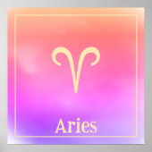 Minimal Aura Aries Zodiac Poster (Vorne)