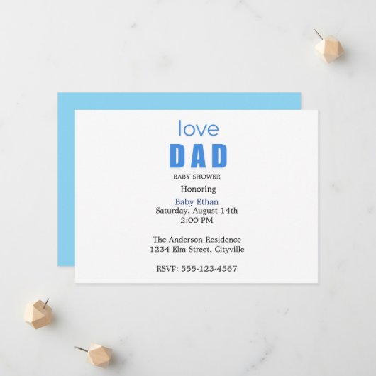 Minimal Baby boy Shower Invitation Ankündigung (Vorderseite/Rückseite Beispiel)
