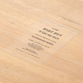 Minimal Baby Boy Shower Typography Design Acryleinladungen (Ablage )