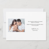 Minimal Baby Foto Hello World Modernes Herzensskri Ankündigung (Rückseite)