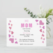 Minimal Baby Girl Shower Invitation Ankündigung (Stehend Vorderseite)