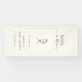 Minimal Baby in Bloom Baby Shower Vinyl Banner (Horizontal)