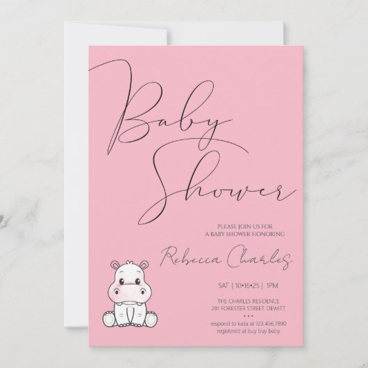 Minimal Baby Shower Einladung (Vorderseite)
