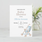 Minimal Baby Shower Invitation,ditable Baby card Einladung (Stehend Vorderseite)
