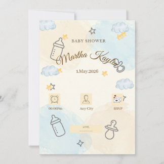 Minimal Baby Shower Invitation Einladung