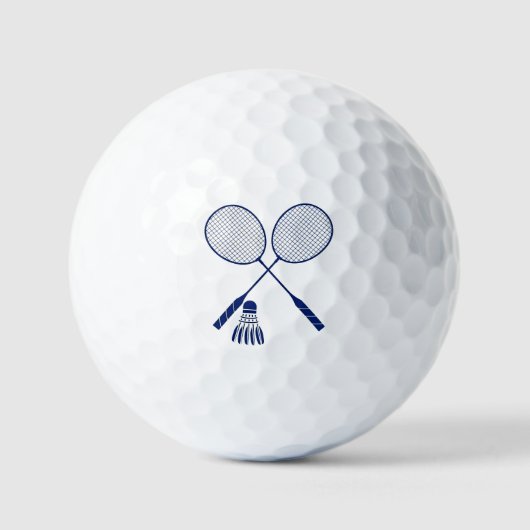Minimal Badminton Rackets Shuttlecock Birdie Blue Golfball (Vorderseite)