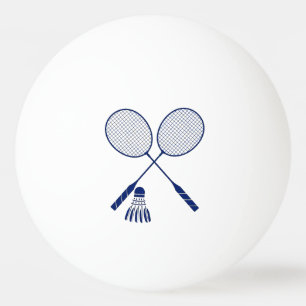 Minimal Badminton Rackets Shuttlecock Birdie Blue Tischtennisball