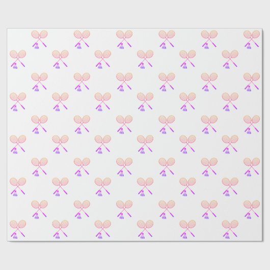 Minimal Badminton Rackets Shuttlecock Birdie Ombre Geschenkpapier (Flach)