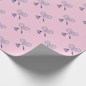 Minimal Badminton Rackets Shuttlecock Birdie Pink Geschenkpapier (Ecke)