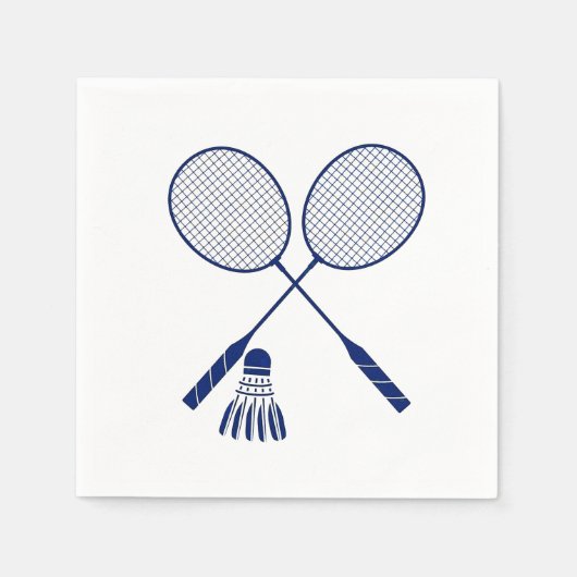 Minimal Badminton Rackets Shuttlecock Birdie Serviette (Vorderseite)