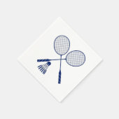 Minimal Badminton Rackets Shuttlecock Birdie Serviette (Ecke)