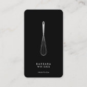 Minimal Baker Pastry Caterer Black Silver Whisk  Visitenkarte (Vorderseite)