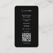 Minimal Baker Pastry Caterer Black Silver Whisk  Visitenkarte (Rückseite)