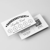 Minimal Barber White Barbershop Loyalty Scissors Visitenkarte