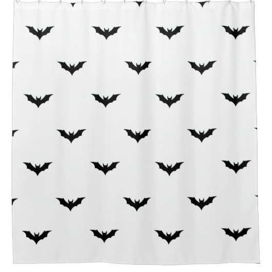 Minimal Bat Gothic Badezimmer Design Duschvorhang (Vorderseite)