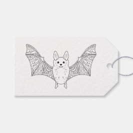 Minimal Bat mit Flügel Linie Art Happy Halloween Geschenkanhänger