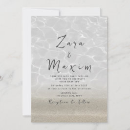 Minimal Beach Wedding Einladung