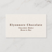 Minimal Bean to Bar Chocolate Maker  Visitenkarte (Vorderseite)