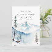 Minimal bearbeitbarer Berg Save The Date (Stehend Vorderseite)