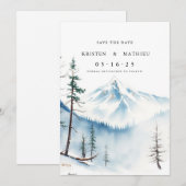 Minimal bearbeitbarer Berg Save The Date (Vorne/Hinten)