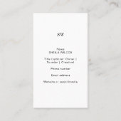 Minimal Beauty Business Card | Abstract Botanical  Visitenkarte (Rückseite)