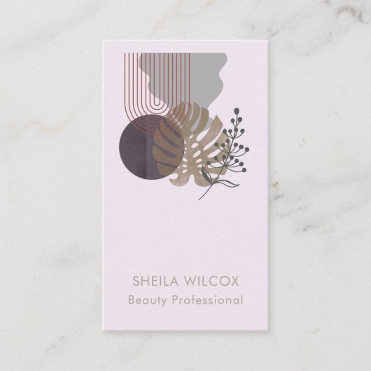 Minimal Beauty Business Card | Abstract Botanical  Visitenkarte (Vorderseite)