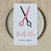 Minimal Beauty Hair Salon Pink Navy Business Card Visitenkarte