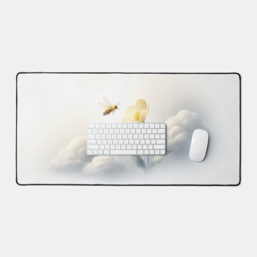 Minimal Bee & Clouds Desk Mat Schreibtischunterlage (Tastatur & Maus)