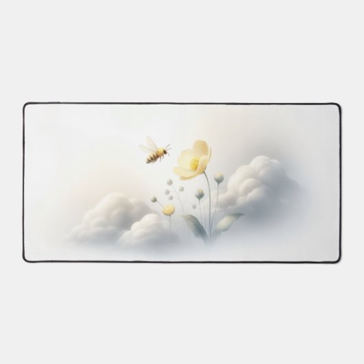 Minimal Bee & Clouds Desk Mat Schreibtischunterlage (Vorderseite)