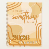 Minimal Beige 2026 Neutral Abstract Inspirational Planer (Vorderseite)