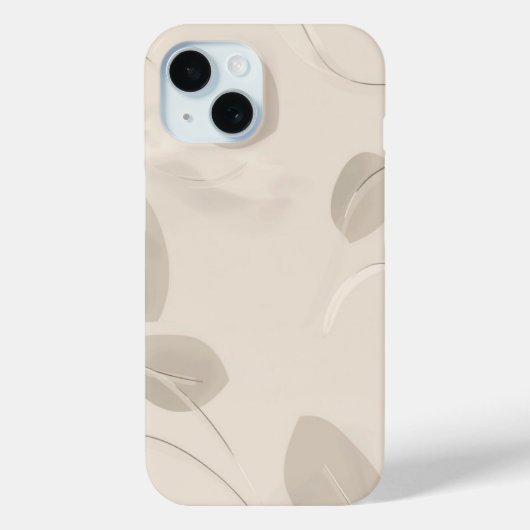 Minimal Beige Aesthetic Leaves Case (Rückseite)