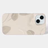 Minimal Beige Aesthetic Leaves Case (Rückseite (Horizontal))