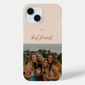 Minimal Beige Best Friends Foto Case-Mate iPhone Hülle (Rückseite)