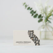 Minimal Beige & Black Kies Massage Therapie Visitenkarte (Stehend Vorderseite)