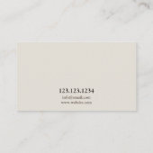 Minimal Beige & Black Kies Massage Therapie Visitenkarte (Rückseite)