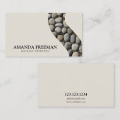 Minimal Beige & Black Kies Massage Therapie Visitenkarte (Vorne/Hinten)