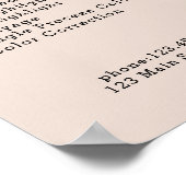 Minimal Beige Botanical Salon Price List Poster (Ecke)