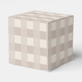 Minimal Beige Checkerboard Design Geschenkschachtel (Rückseite)