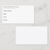 Minimal Beige Dental Appointment Card One Line Terminkarte (Vorne/Hinten)