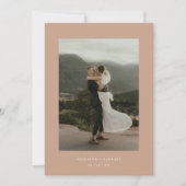 Minimal Beige Foto Elopement & Hochzeitsempfang Einladung (Vorderseite)