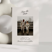 Minimal beige Foto Hochzeitskarte Save the Date Einladung