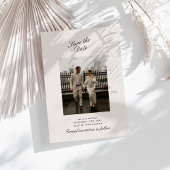 Minimal beige Foto Hochzeitskarte Save the Date Einladung