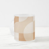 Minimal Beige Geometric Frosted Glass Mug Mattglastasse (Vorderseite Links)