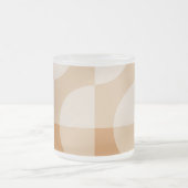 Minimal Beige Geometric Frosted Glass Mug Mattglastasse (Mittel)
